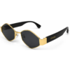 Óculos de sol feminino gfmclub milano uv400 preto com dourado