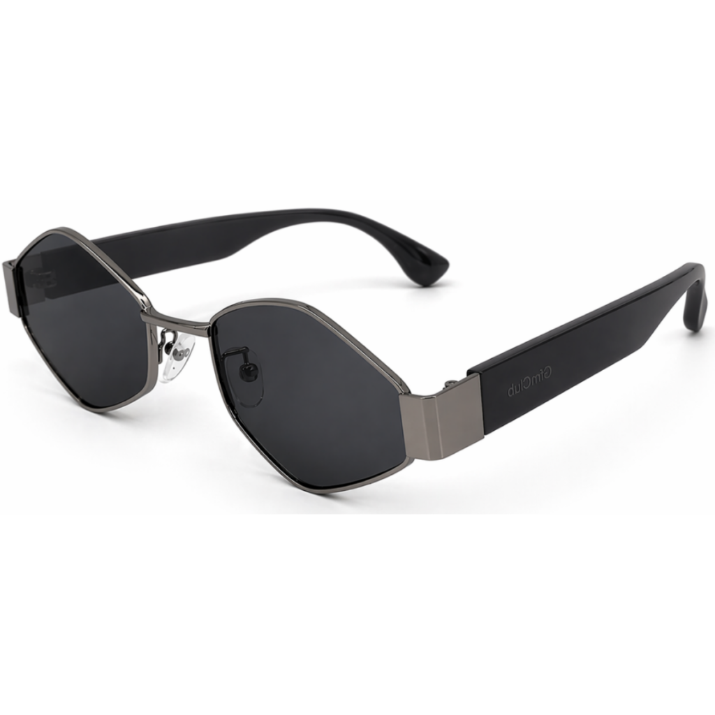 Óculos de sol feminino gfmclub milano uv400 preto com cinza