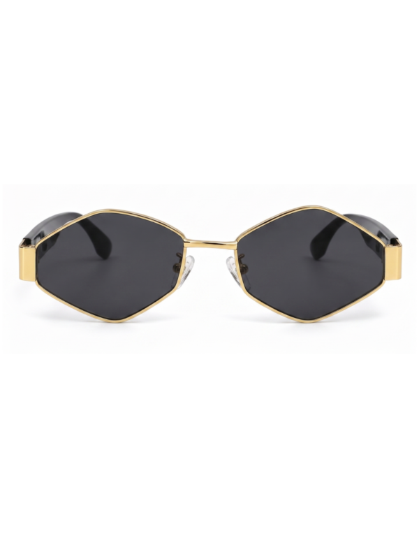 Óculos de sol feminino gfmclub milano uv400 preto com dourado
