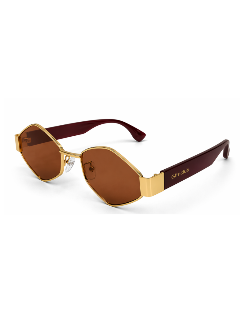 Óculos de sol feminino gfmclub milano uv400 marrom