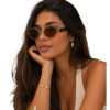 Óculos de sol feminino gfmclub milano uv400 marrom