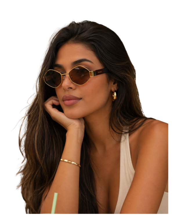 Óculos de sol feminino gfmclub milano uv400 marrom