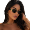 Óculos de sol feminino gfmclub milano uv400 preto com dourado