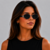 Óculos de sol feminino gfmclub milano uv400 preto com cinza