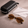 Óculos de sol feminino gfmclub milano uv400 marrom
