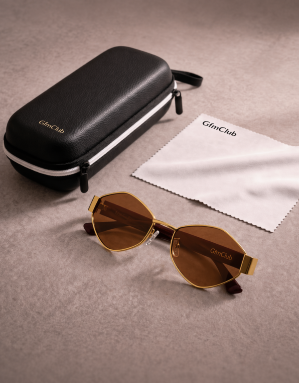 Óculos de sol feminino gfmclub milano uv400 marrom