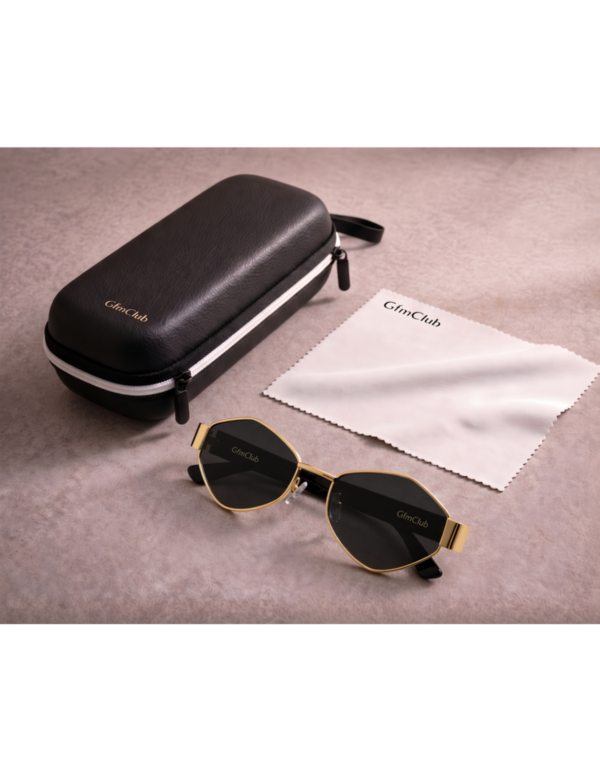 Óculos de sol feminino gfmclub milano uv400 preto com dourado