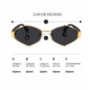 Óculos de sol feminino gfmclub milano uv400 preto com dourado