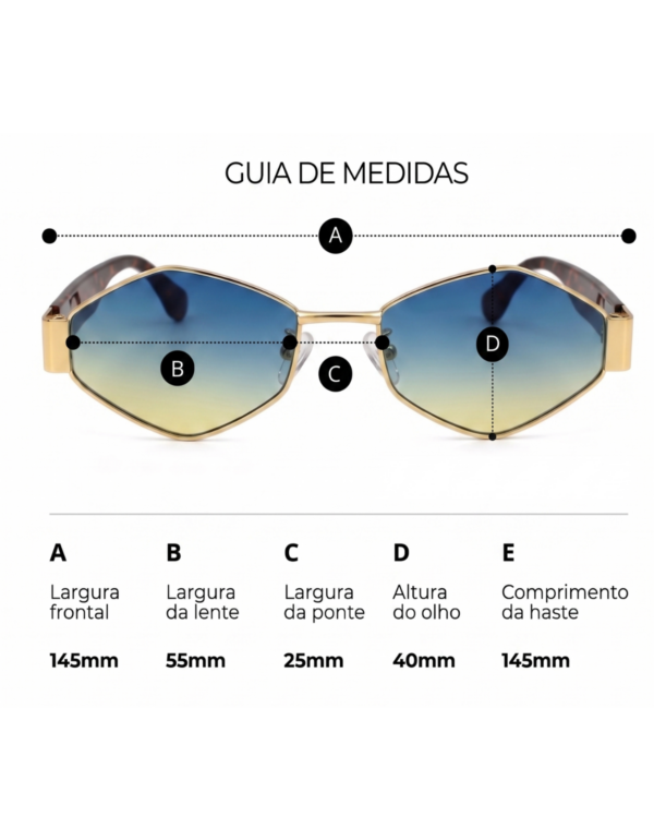 Óculos de sol feminino gfmclub milano uv400 azul