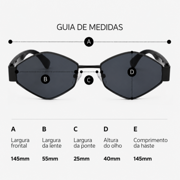 Óculos de sol feminino gfmclub milano uv400 preto