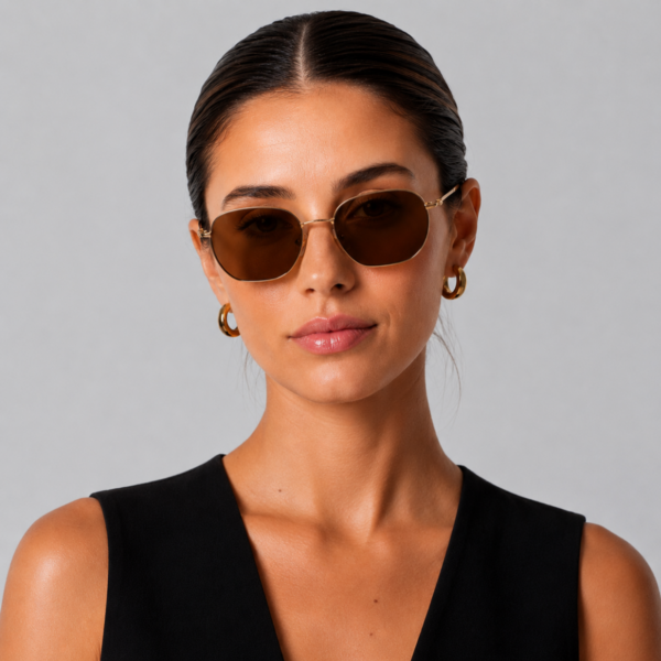 Óculos de sol masculino/feminino gfm club monaco – polarizado uv400 marrom