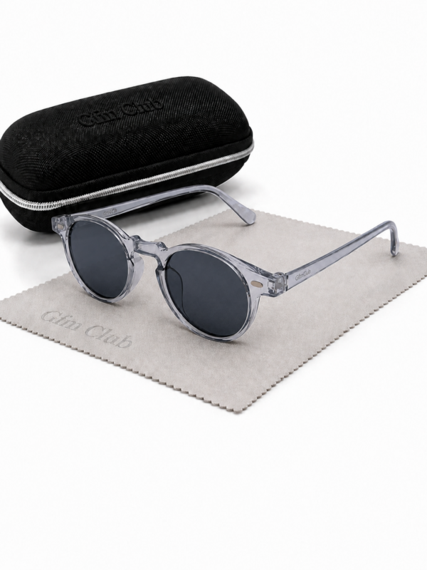 Óculos de sol ibiza gfmclub – proteção uv400 premium preto transparente
