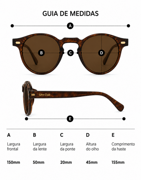 Óculos de sol ibiza gfmclub – proteção uv400 premium