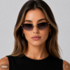 Óculos de sol feminino gfmclub aura uv400 preto degradê