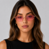 Óculos de sol feminino gfmclub aura uv400 rosa