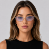 Óculos de sol feminino gfmclub aura uv400 transparente