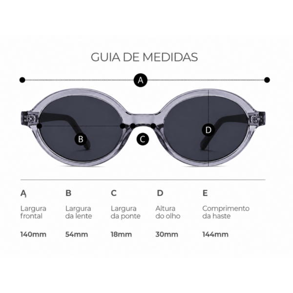 Óculos de sol feminino gfm club firenze preto translucido